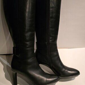 Aquatalia Black Leather Knee-High Boots – Size 8.5 (Worn Once)